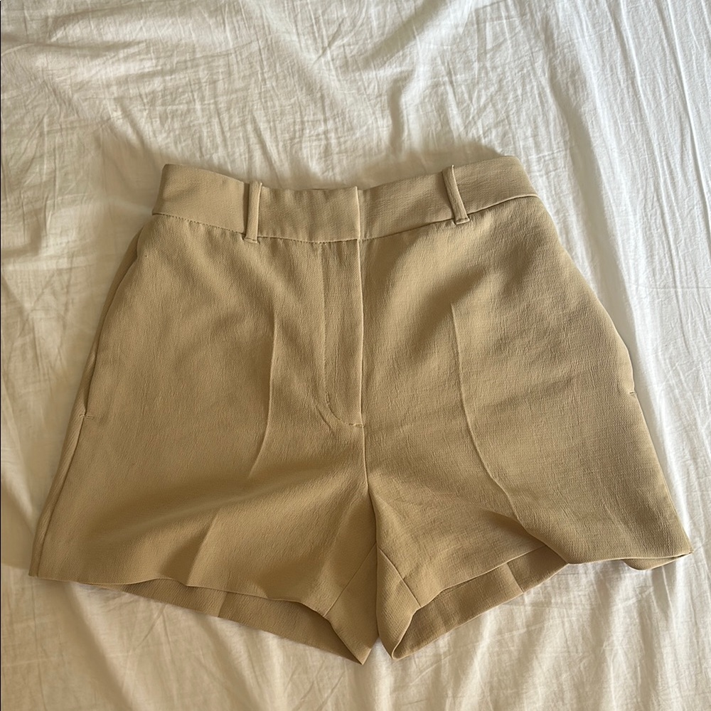 Wilfred Tan High Waist Shorts Classic Tailored Design